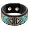 Wonderland Crafts Green & Gold Bead Artificial Leather Embroidery Bracelet Kit